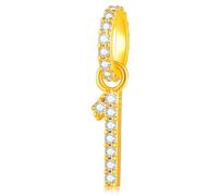 CHAWIN Number 1 Charm Gold Plated 925 Sterling Silver Dangle Charm with Zirconia, Lucky Number Pendant Bead Compatible with Pandora Bracelet & Necklace, Birthday Anniversary Jewelry Gift for Women