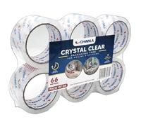 CHAWLA | 6 Rolls Clear Tape for Packing 48mm x 66m | Extra Long Strong Heavy Duty Rolls Packaging Tape | Secure Sticky Sealing Tape for Parcel, Moving, Cartons & Large Postal Boxes