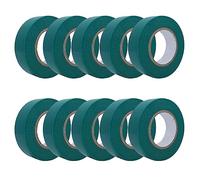 CHAWLA Electrical Tape 10 Rolls - 18mm x 20m Strong Self-Adhesive Waterproof PVC Insulation Tape for Insulating Protecting Repairing Loose or Broken Electrical Wires (GREEN)