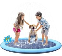 CHAWONER Dog Pool Splash Pad, 170cm/67in Anti-Slip Dog Sprinkle Splash Pool, Foldable Inflatable Puppy Splash Sprinkler Pad, Outdoor Dog Sprinkler Play Mat for Summer Garden Beach Backyard