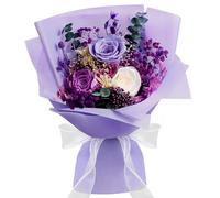 CHAWONER Mothers Day Preserved Flowers Bouquet,Forever Flowers for Delivery Prime,Real Purple Rose Bouquets Lasting 1-3 Years,Christmas Valentines Mothers Birthday Gifts for Women Mother Wife Her