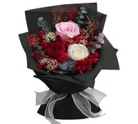 CHAWONER Preserved Flowers Bouquet,Forever Flowers for Delivery Prime,Real Red Rose Bouquets Lasting 1-3 Years,Christmas Valentines Mothers Birthday Gifts for Women Mother Wife Her