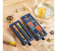 CHAYAM Mini Tea Treasures Gift Box in 2 Glass Tubes | Herbal Tea Gift Set | Cinnamon & Spearmint-Peppermint Blend | Gift Hampers for Festive Season