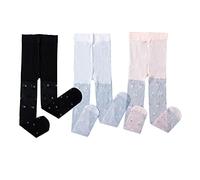CHAYANG 3 Pack Transparent Starred Princess little Grils Tights Star School Kids Toddler Girls Legging For Holy Communion Bridesmaid Party 3-5 Years