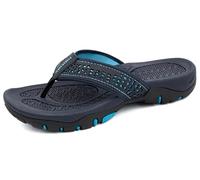 ChayChax Men’s Flip Flops Arch Support Sport Thong Sandals Non Slip Outdoor Beach Walking Slippers,Blue,8 UK
