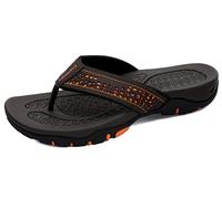 ChayChax Men’s Flip Flops Arch Support Sport Thong Sandals Non Slip Outdoor Beach Walking Slippers,Brown,11.5 UK