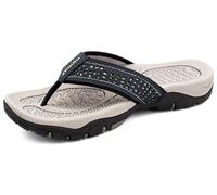 ChayChax Men’s Flip Flops Arch Support Sport Thong Sandals Non Slip Outdoor Beach Walking Slippers,Deep Blue,12 UK