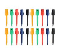 Chazcool 20Pcs Test Hooks Clips Multimeter Colorful Test Grabber Probe, Large Spring Hook Clip for Electronic Components Testing