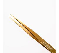 Chazon Tweezer Gold - Titanium Precision Point Tweezers for Eyebrows, Facial Hair and Ingrown Hair, Viral Tweezers