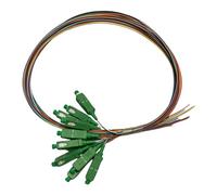 CHB Communications Pack of 12 Fibre Optic Pigtails With SCAPC Connectors Single Mode 2 Meter Multicoloured G652D 2M Optical Patch Cable 9/125 (SCAPC)