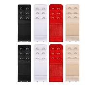 CHBCD Bra Extenders (8 Pieces), 3 Rows of Elastic Bands, 2 Hooks, Bra Adapter Extensions for Soft and Comfortable Elastic Bras for Women