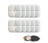 CHBCD Pack of 10 Filter Cat Fountain for Catit Pixi Drinking Fountain Replacement Filter, 2.5 L Cat Water Fountain Filter, Triple Filter System, with Resin and Activated Carbon