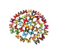 CHBCD Pack of 25 Butterfly Decorations, Butterfly Decoration with Adhesive Dots, Christening Decoration, Artificial Colourful Butterflies for Tree Branches, Outdoor, Table Decoration