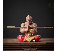 CHBDJY Sun Wukong Statue, Ceramic Monkey King Buddha Monk Figurine, 5.5" H