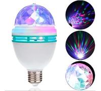 CHBDYOM RGB Strobe Bulb Disco Ball Lights, E26/E27 3W LED Auto Rotating Crystal Ball Bulb, Multi Crystal Change Color Stage Lights for Disco, Home Parties, Birthday Party Club Bar