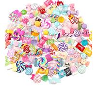 CHBDYOM Slime Charms Set, Mix Candy Sweet ice Cream Charms for Slime Flatback Resin Cabochons for Scrapbooking Jewelry Phone Case DIY Craft Making, Random, 50Pcs