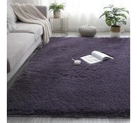 CHBIN Fluffy 60 x 70 cm Area Rugs Anti Slip Home Decor Modern Luxury Rug Indoor Rug Shaggy Thick Warm for Bedside Children's Bathroom Sofa Floor, Dark Purple