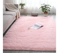 CHBIN Fluffy 70 x 200 cm Living Room Rug Extra Large Faux Sheepskin Rug Style Rug Water Absorbent for Bedside Children's Bathroom Sofa Floor, Pink