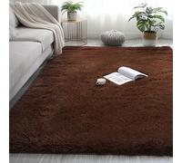 CHBIN Fluffy 80 x 110 cm Shaggy Rug Faux Fur Skid Washable Carpet Floor Mats Gradient Tie-Dye Comfy for Bedside Children's Bathroom Sofa Floor, Dark Beige