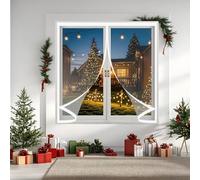 CHBIN Magnetic Thermal Curtain 80 x 80 cm Transparent, Windproof Waterproof Auto Closing, Cold and Noise Proof Magnetic Insulated Curtain for Winter for Patio Balcony, A