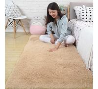 CHBIN Shaggy 50x120cm Living Room Rug Extra Large Washable Carpet Floor Mats Shaggy Thick Warm for Bedroom Living Kids Dining Dorm Indoor, Khaki