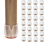 CHBKT 32 pieces chair leg caps, furniture table covers, suitable for round legs 17-21 mm, anti-scratch foot pads, non-slip felt pads, round silicone wood floor protection set