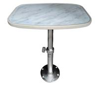 CHBMZ Boat Table Leg Set, Removable Rectangular Pontoon Table, Height Adjustable Base Pedestal 21-28", for Caravan RV Marine Boat(White)