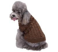 CHBORCHICEN Small Dog Sweaters Knitted Pet Cat Warm Dog Sweatshirt Winter Clothes Kitten Puppy Sweater (XX-Small, Brown)