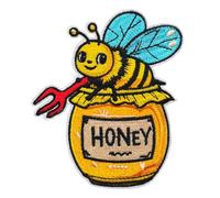 CHBROS Fighting Bee Embroidered Patches,Funny Animal Patches Applique, Iron on or Sew on Patches for Clothes, Jackets, T-Shirt, Backpacks, Caps………