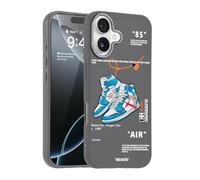 CHBSHENG Cool Design Phone Case for iPhone 16 Case for Boys Men Aesthetic Shockproof Basketball Sneaker Sports Designer Cases Compatible with iPhone 16 Gray