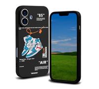 CHBSHENG Cool Phone Case for iPhone 16 Case for Boys Men Street Design Aesthetic Shockproof Basketball Sneaker Sports Designer Cases Compatible with iPhone 16 Black