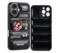 CHBSHENG Cool Phone Case for iPhone 16 Case for Boys Men Street Design Aesthetic Shockproof Basketball Sneaker Sports Designer Cases Compatible with iPhone 16 Black