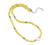 CHCCOYE 2025 Summer Jewelry 4mm Natural Stone Collarbone Necklace w/ 10mm Faceted Hexagram Center Stone - Casual & Easy Style, Stone, stone