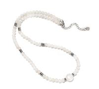CHCCOYE 2025 Summer Jewelry 4mm Natural Stone Collarbone Necklace w/ 10mm Faceted Hexagram Center Stone - Casual & Easy Style, Stone, stone
