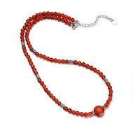CHCCOYE 2025 Summer Jewelry 4mm Natural Stone Collarbone Necklace w/ 10mm Faceted Hexagram Center Stone - Casual & Easy Style, Stone, stone