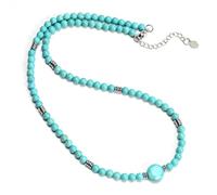 CHCCOYE 2025 Summer Jewelry 4mm Natural Stone Collarbone Necklace w/ 10mm Faceted Hexagram Center Stone - Casual & Easy Style, Stone, stone