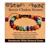 CHCCOYE 468 Handmade Adjustable Natural Stone Crystal Bracelet Healing Power Energy Inspirational Gift with Card Uni, 5x8, Stone
