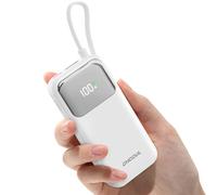 CHCCUL Portable Charger, 10,000mAh 35W Power Bank with Built-in USB-C Cable for Travel, Fast Charging Battery Pack for iPhone 16/15 Series, MacBook, Galaxy, iPad, AirPod,and More