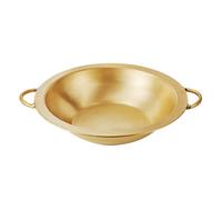 CHCHC Brass Induction Hot Pot, for Family Dinner Outdoor Picnic Stew Pot Soup Pot Easy to Clean Clear Soup Mandarin Duck Copper Pot Soup Pot(Double-Flavor,34cm)