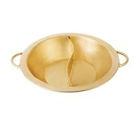 CHCHC Brass Induction Hot Pot, for Family Dinner Outdoor Picnic Stew Pot Soup Pot Easy to Clean Clear Soup Mandarin Duck Copper Pot Soup Pot(Clear Soup,34cm)