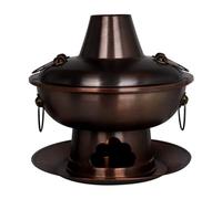 CHCHC Chinese Beijing Charcoal Copper Hot Pot, Thickened Pure Purple Copper Multi-Person Hot Pot for Family Dinner Camping Hot Pot Soup Pot(A,30cm)