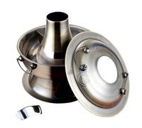 CHCHC Copper Hot Pot, Pure Copper Stainless Steel Mandarin Duck Stove Special Pot Household Imitation Old-Fashioned Charcoal Hot Pot Soup Pot(Bronze,36cm)