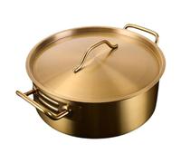 CHCHC Double Ear Stainless Steel Hot Pot, Golden Hot Pot Double-Flavor Hot Pot Thickening Commercial Induction Cooker Soup Pot Soup Pot(30cm)