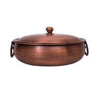 CHCHC Extra-Thick Copper Hot Pot, Pure Handmade Retro-shabu Lamb Soup Copper Pot Household Commercial Induction Cooker Pure Pot Soup Pot(Clear Soup,36cm)