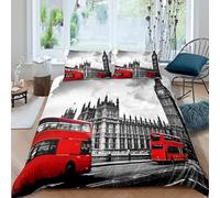 CHCHNXY London King Size Duvet Cover Sets Reversible Quilt Cover 90"X86"+2 Pillowcases 19"X29",Soft Microfiber Quilt Cover Bedding Sets With Zipper,For Kids Adults
