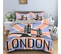 CHCHNXY London King Size Duvet Cover Sets Reversible Quilt Cover 90"X86"+2 Pillowcases 19"X29",Soft Microfiber Quilt Cover Bedding Sets With Zipper,For Kids Adults