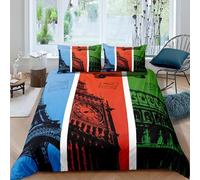 CHCHNXY London Single Duvet Cover For Kids Teens Super Soft Microfibre Duvet Cover With Zipper,3 Piece Bedding Set(1 Quilt Cover 53"X79"+2 Pillow Cases 19"X29")-Single