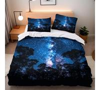 CHCHNXY Starry Sky Super King Duvet Set Bedding Set With Zipper Closure For Kids Adults,Ultrasoft Microfiber Bed Set Hotel Quality Quilt Cover 102"X86"+2 Pillowcase 19"X29"