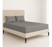 ChComfort Deep Small Double/4ft Fitted Sheet with 2 Matching Pillowcases- Grey Microfiber, All-Around Elastic 40cm depth, Wrinkle-Free, Fade Resistant - Suitable for All! (Gray, Small Double)