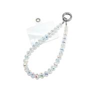 CHCUTEILD Rainbow Artificial Crystal Beaded Phone Chain Wrist Strap, Multi-purpose Bead Hand Chain, Detachable Spring Ring Clasp, Cute Bag Keychain Decor Accessory for Women Girls
